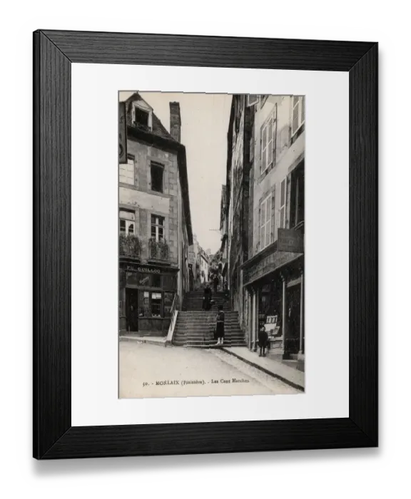 Framed Print : Morlaix, Finistere, Brittany, France - Les Cent Marches Framed Print : Morlaix, Finistere, Brittany, France - Les Cent Marches