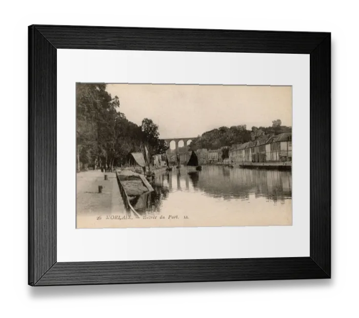 Framed Print : Morlaix, Finistere, Brittany, France - Entrance to the Port