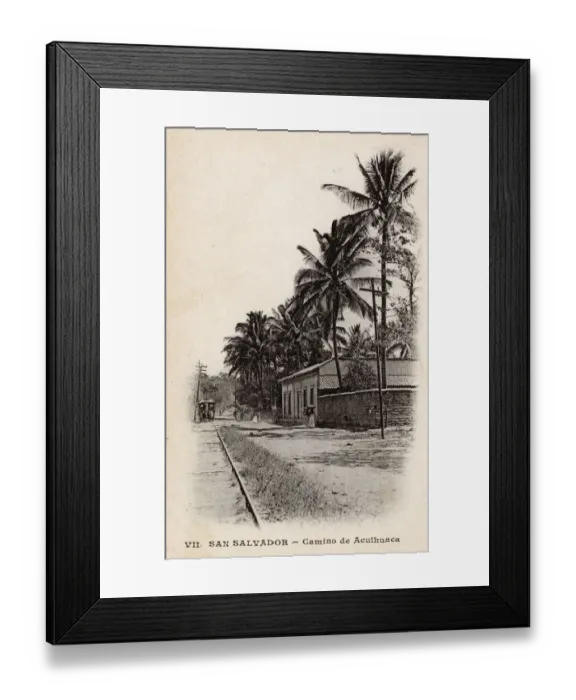 Framed Print : San Salvador, Aculhuaca Road with Horse Railway Framed Print : San Salvador, Aculhuaca Road with Horse Railway