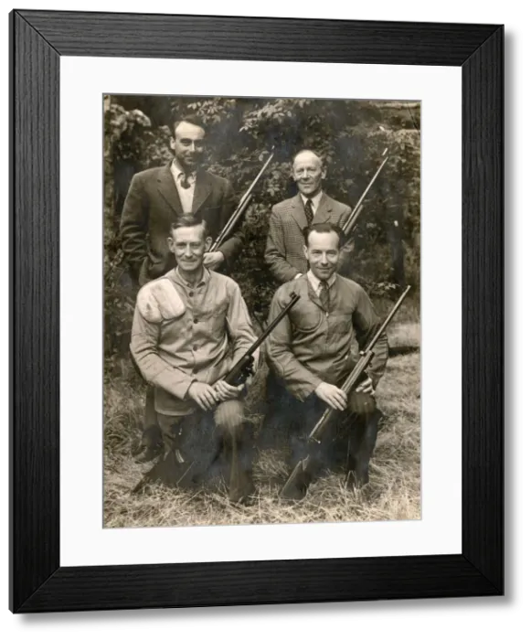 Framed Print : A Four-man British Shooting Party