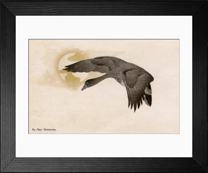 Framed Print : Goose and Moon by Maruyama Okyo Framed Print : Goose and Moon by Maruyama Okyo