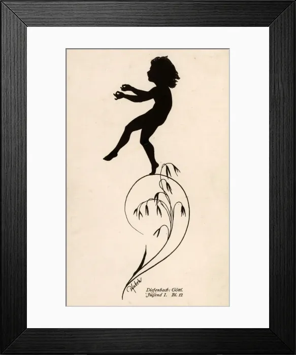 Framed Print : Karl Wilhelm Diefenbach silhouette from Divine Youth series Framed Print : Karl Wilhelm Diefenbach silhouette from Divine Youth series