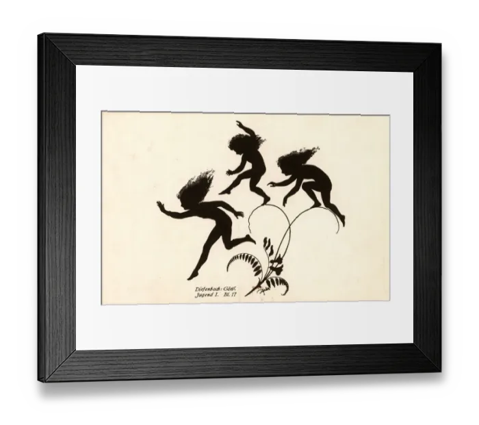 Framed Print : Karl Wilhelm Diefenbach silhouette from Divine Youth series Framed Print : Karl Wilhelm Diefenbach silhouette from Divine Youth series