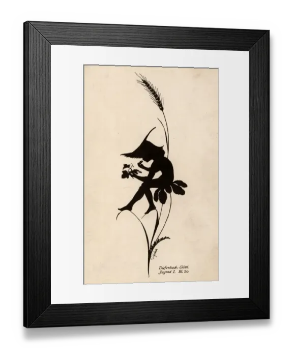 Framed Print : Karl Wilhelm Diefenbach silhouette from Divine Youth series Framed Print : Karl Wilhelm Diefenbach silhouette from Divine Youth series