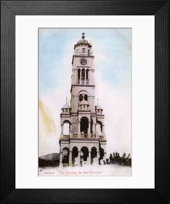 Framed Print : Izmir, Turkey - Clock Tower of Saint Photinie Framed Print : Izmir, Turkey - Clock Tower of Saint Photinie