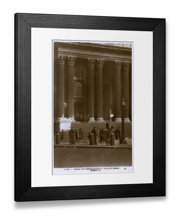 Framed Print : Feeding the Pigeons Outside St Pauls Cathedral, London Framed Print : Feeding the Pigeons Outside St Pauls Cathedral, London