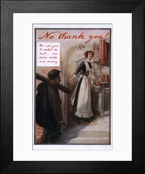 Framed Print : Technological advances of Home Heating - from coal to gas Framed Print : Technological advances of Home Heating - from coal to gas