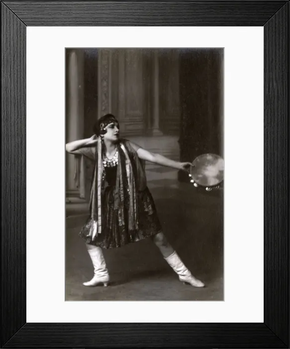 Framed Print : Italian Dancer with white leather boots and tamborine Framed Print : Italian Dancer with white leather boots and tamborine