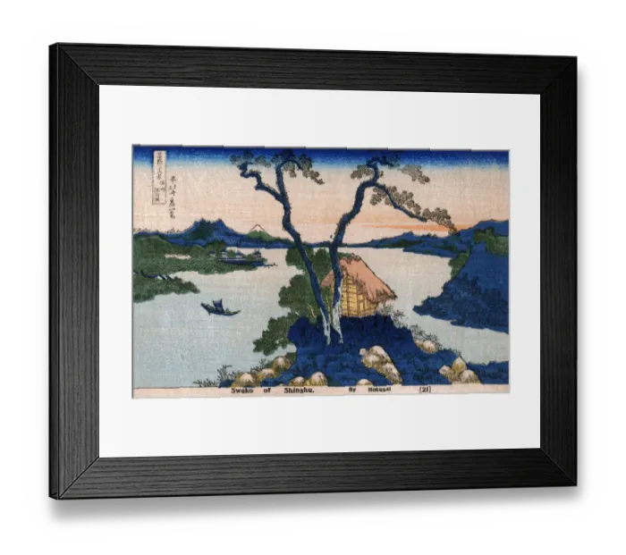 Framed Print : Lake Suwa in Shinano Province by Katsushika Hokusai Framed Print : Lake Suwa in Shinano Province by Katsushika Hokusai