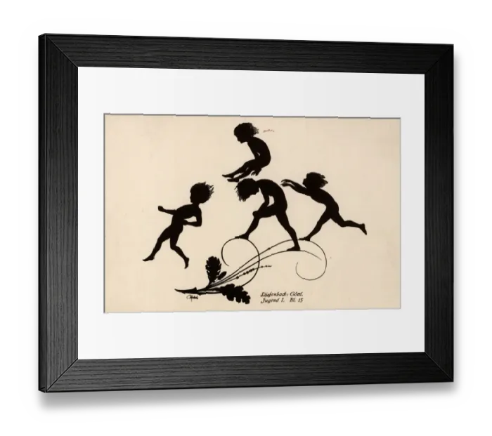 Framed Print : Karl Wilhelm Diefenbach silhouette from Divine Youth series Framed Print : Karl Wilhelm Diefenbach silhouette from Divine Youth series