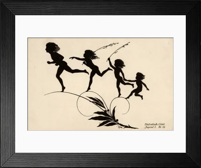 Framed Print : Karl Wilhelm Diefenbach silhouette from Divine Youth series Framed Print : Karl Wilhelm Diefenbach silhouette from Divine Youth series