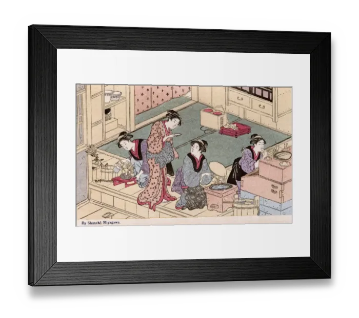 Framed Print : Domestic Scene by Katsukawa Shuncho