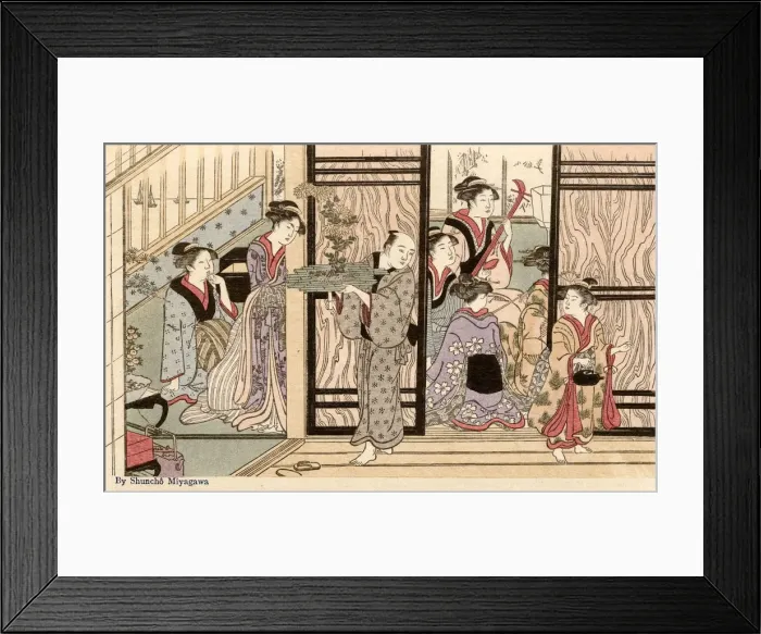 Framed Print : Domestic Scene by Katsukawa Shuncho Framed Print : Domestic Scene by Katsukawa Shuncho