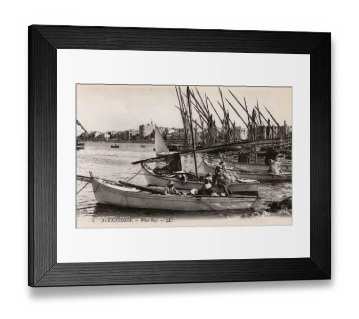 Framed Print : Alexandria, Egypt - Boats moored in the West Bay Framed Print : Alexandria, Egypt - Boats moored in the West Bay