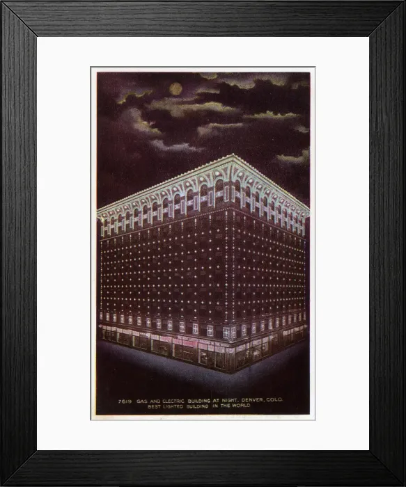 Framed Print : Gas and Electric Building at Night - Denver, Colorado, USA Framed Print : Gas and Electric Building at Night - Denver, Colorado, USA