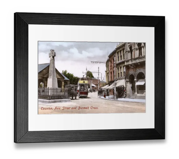 Framed Print : Taunton, Somerset - Fore Street and Burma War Memorial Framed Print : Taunton, Somerset - Fore Street and Burma War Memorial