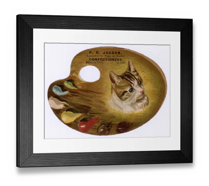 Framed Print : Die-cut Trade Card for F G Jaeger Confectioners Framed Print : Die-cut Trade Card for F G Jaeger Confectioners