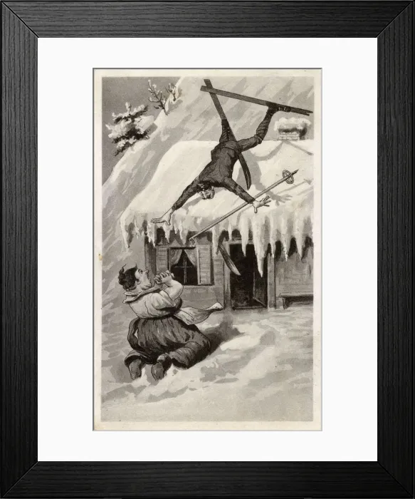 Framed Print : A Skiing mishap in Switzerland - a tumble down the slopes Framed Print : A Skiing mishap in Switzerland - a tumble down the slopes