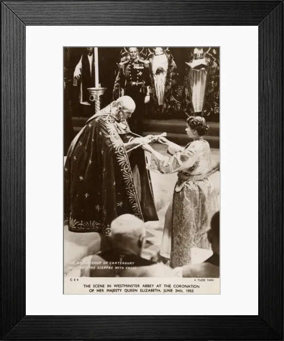 Framed Print : Coronation of Queen Elizabeth II - presentation of sceptre Framed Print : Coronation of Queen Elizabeth II - presentation of sceptre
