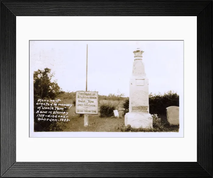 Framed Print : Monument in memory of Uncle Tom - Rev. Josiah Henson