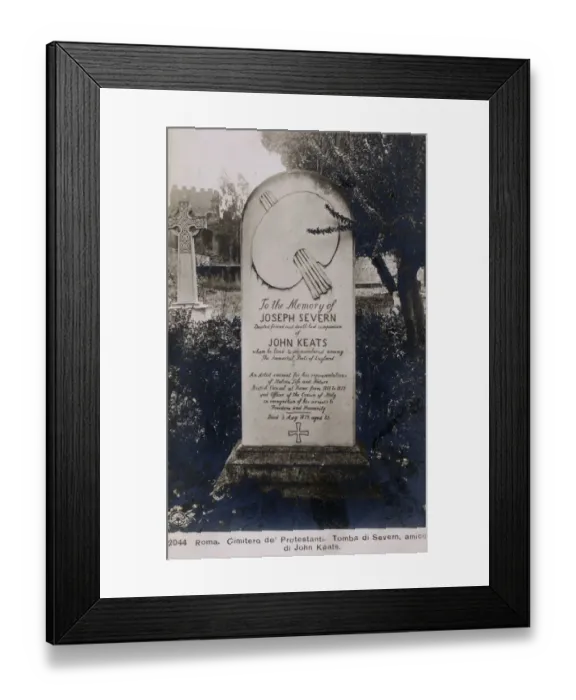 Framed Print : Tomb of Joseph Severn - Rome, Artist Companion of John Keats Framed Print : Tomb of Joseph Severn - Rome, Artist Companion of John Keats