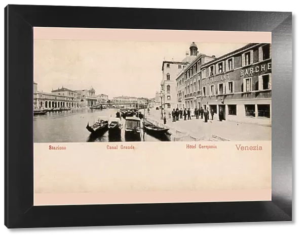 Grand Canal, Venice, Italy - Station and Hotel Germania