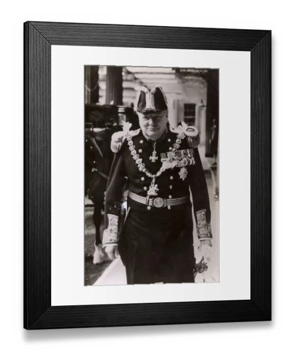 Framed Print : Churchill in uniform of the Lord Warden of the Cinque Ports Framed Print : Churchill in uniform of the Lord Warden of the Cinque Ports