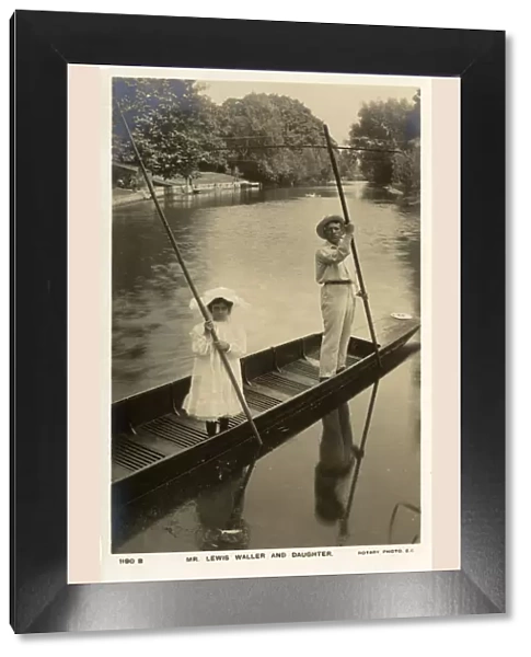 Lewis Waller English actor-manager punting with his daughter