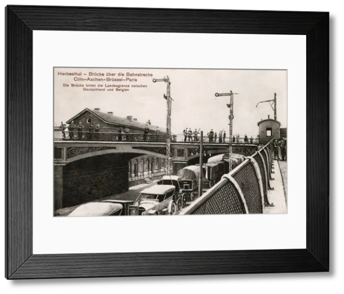 Framed Print : Bridge over railway line running between Germany and Belgium Framed Print : Bridge over railway line running between Germany and Belgium