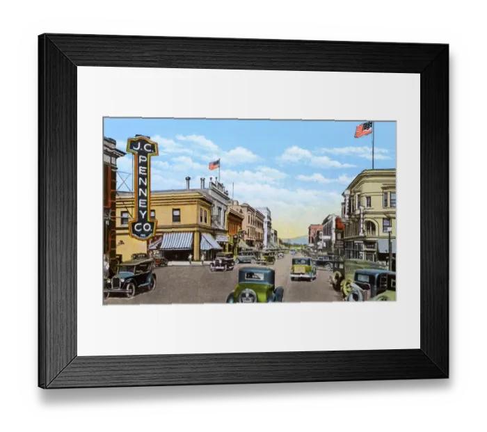 Framed Print : Reno, Nevada, USA - Second Street, looking east Framed Print : Reno, Nevada, USA - Second Street, looking east