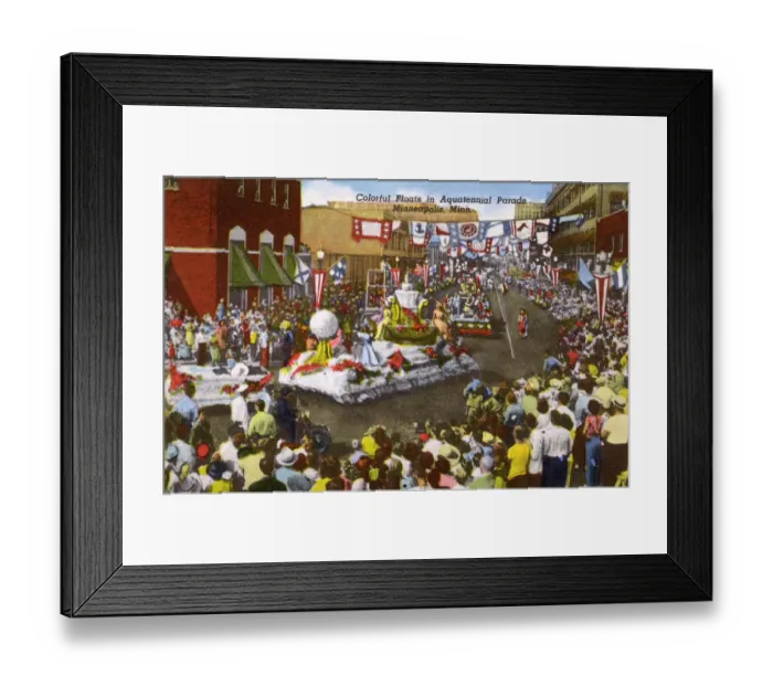 Framed Print : Minneapolis, Minnesota, USA - Aquatennial Parade - Floats Framed Print : Minneapolis, Minnesota, USA - Aquatennial Parade - Floats