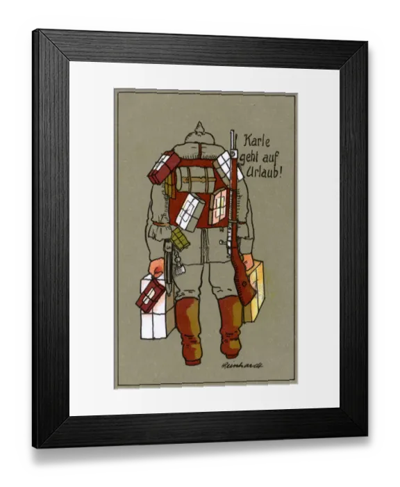 Framed Print : WW1 - Karle goes on vacation - German soldier heading home Framed Print : WW1 - Karle goes on vacation - German soldier heading home
