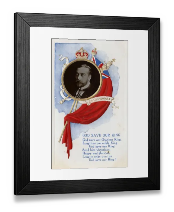 Framed Print : Coronation Souvenir Postcard - King George V