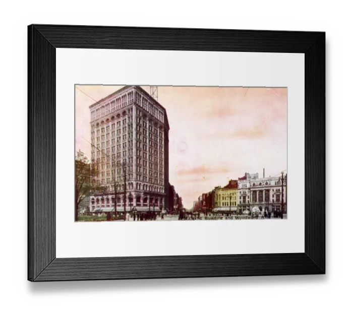 Framed Print : Detroit, Michigan, USA - Majestic Building and Woodward Ave Framed Print : Detroit, Michigan, USA - Majestic Building and Woodward Ave