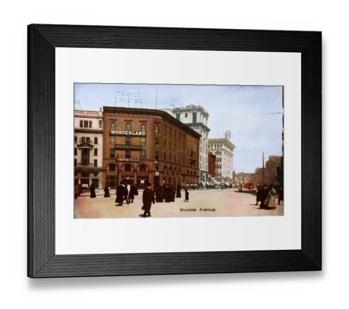 Framed Print : Detroit, Michigan, USA - Monroe Avenue Framed Print : Detroit, Michigan, USA - Monroe Avenue
