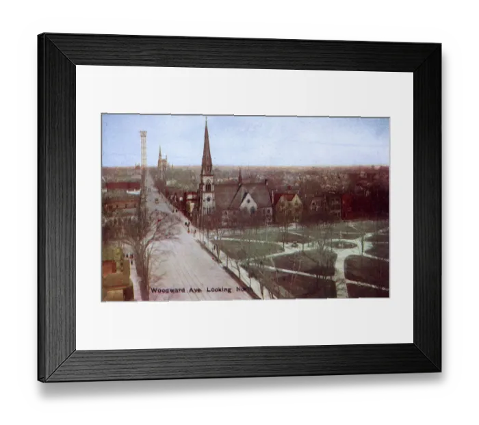 Framed Print : Detroit, Michigan, USA - Woodward Avenue, looking north Framed Print : Detroit, Michigan, USA - Woodward Avenue, looking north