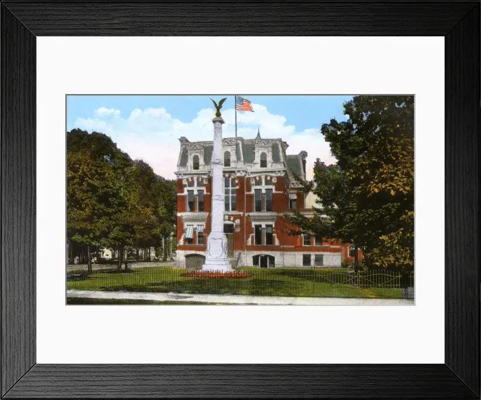 Framed Print : Ashtabula, Ohio, USA - City Hall and Civil War Monument Framed Print : Ashtabula, Ohio, USA - City Hall and Civil War Monument