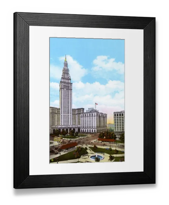 Framed Print : Cleveland, Ohio, USA - Hotel Cleveland and Terminal Tower