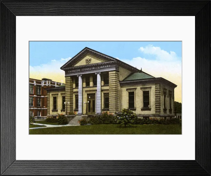 Framed Print : Ashtabula, Ohio, USA - Carnegie Conklin Library Framed Print : Ashtabula, Ohio, USA - Carnegie Conklin Library