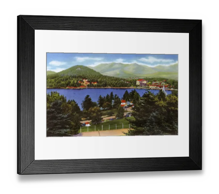 Framed Print : Lake Placid, N. Y. USA - Lake Placid Club and Mirror Lake Framed Print : Lake Placid, N. Y. USA - Lake Placid Club and Mirror Lake