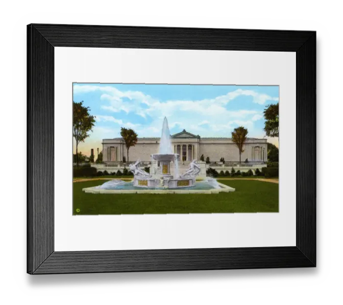 Framed Print : Cleveland, Ohio, USA - Fountain and Museum of Art Framed Print : Cleveland, Ohio, USA - Fountain and Museum of Art