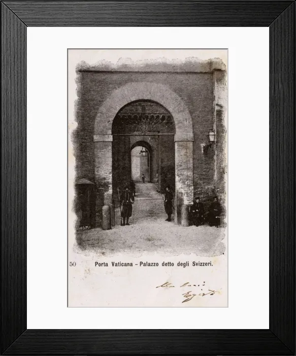 Framed Print : Rome, Italy - Vatican city, gate with Swiss guard