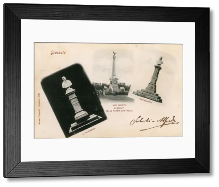 Framed Print : Grosseto - Italy - Statues Framed Print : Grosseto - Italy - Statues