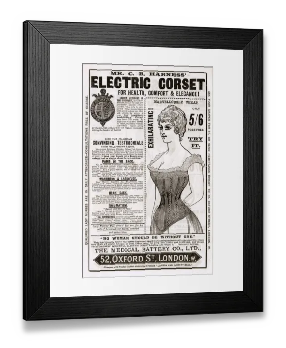 Framed Print : Harness electric corset - a boon to women of all ages Framed Print : Harness electric corset - a boon to women of all ages