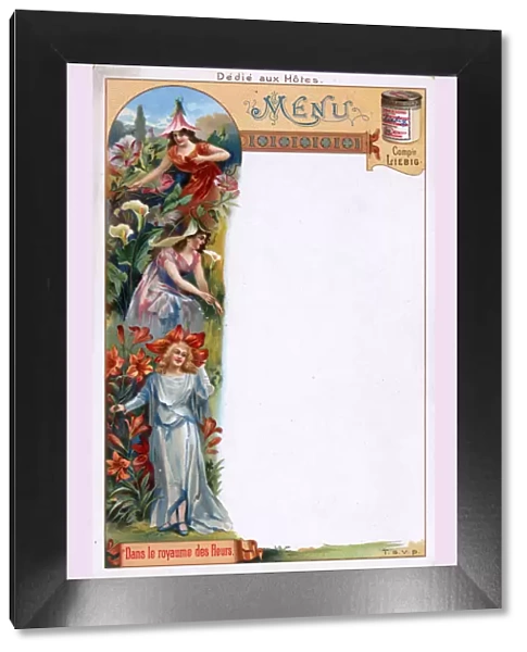 In the Kingdom of Flowers - Liebig Blank Menu Card