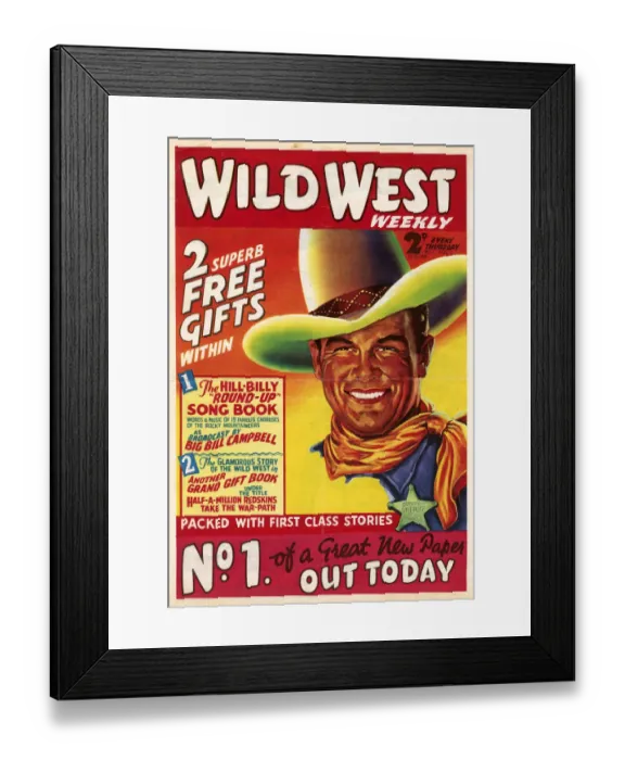 Framed Print : The front cover of Wild West Weekly Framed Print : The front cover of Wild West Weekly