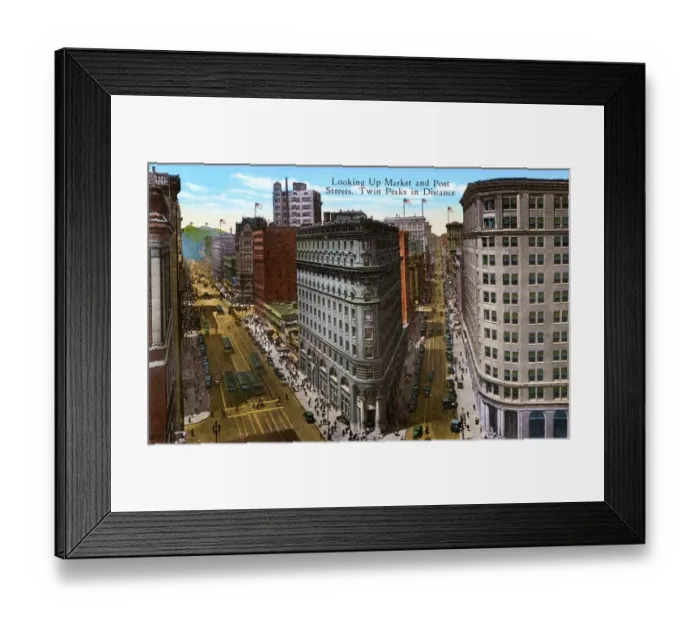 Framed Print : San Francisco, California, USA - View up Market & Post Sts Framed Print : San Francisco, California, USA - View up Market & Post Sts