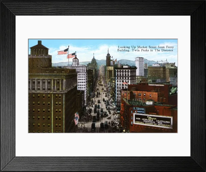 Framed Print : San Francisco, California, USA - Looking up Market Street Framed Print : San Francisco, California, USA - Looking up Market Street