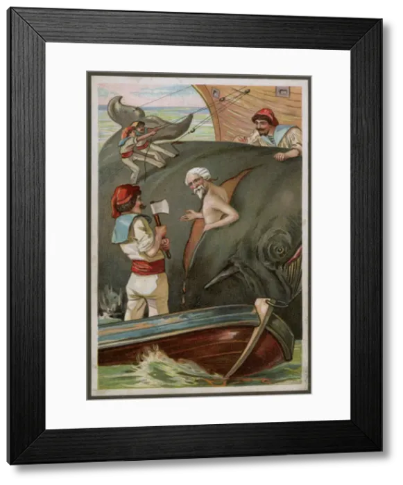 Framed Print : Whalers slice open their catch and find Jonah Framed Print : Whalers slice open their catch and find Jonah