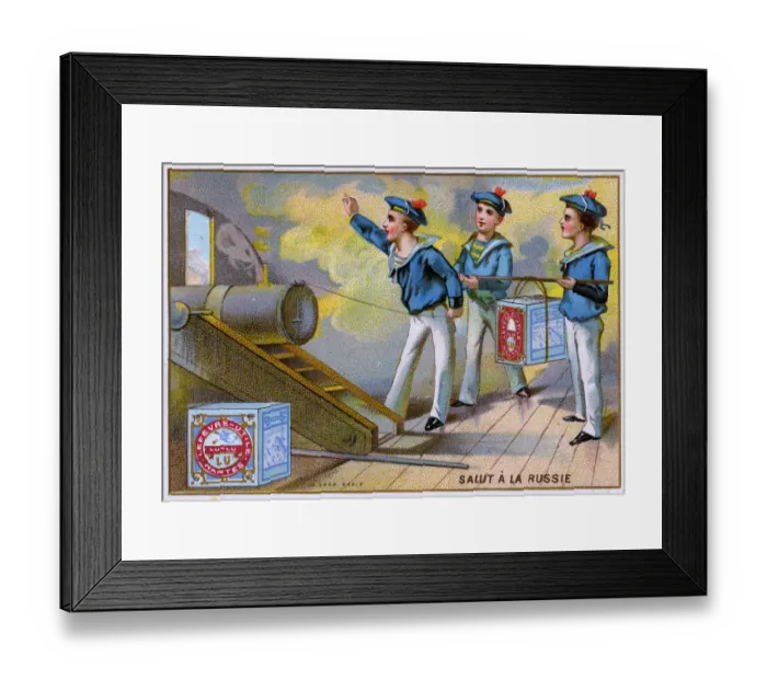 Framed Print : Gun salute Russia - Collectors card Biscuits Lefevre-Utile Framed Print : Gun salute Russia - Collectors card Biscuits Lefevre-Utile